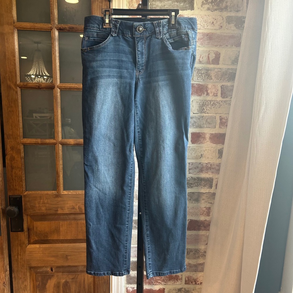 Democracy Ab-solution Jeans Women Blue Straight Leg Stretch Dark Wash 8P